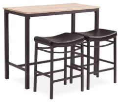 Max Brown & Blonde 3-Piece Pub Table Set