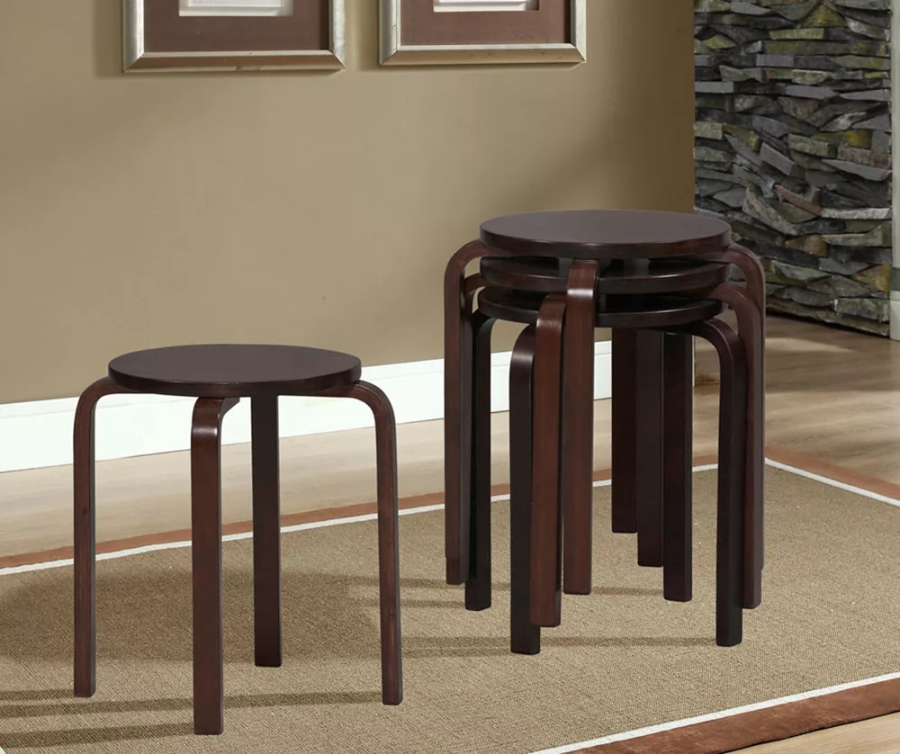 Wenge Bentwood 4-Piece Stool Set - Image 2