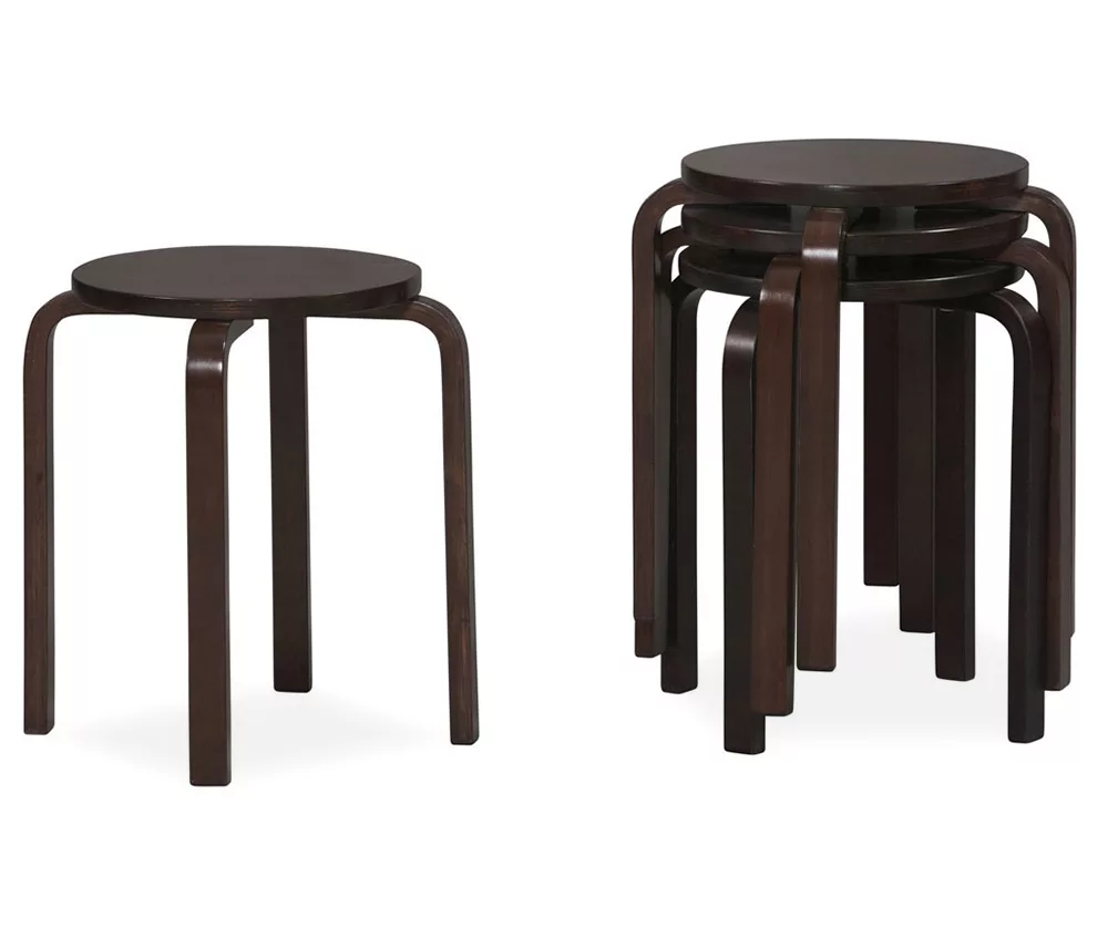 Wenge Bentwood 4-Piece Stool Set - Image 3