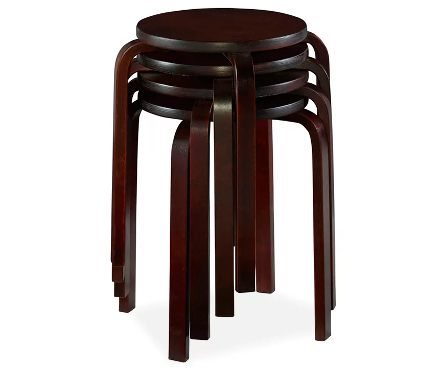 Wenge Bentwood 4-Piece Stool Set