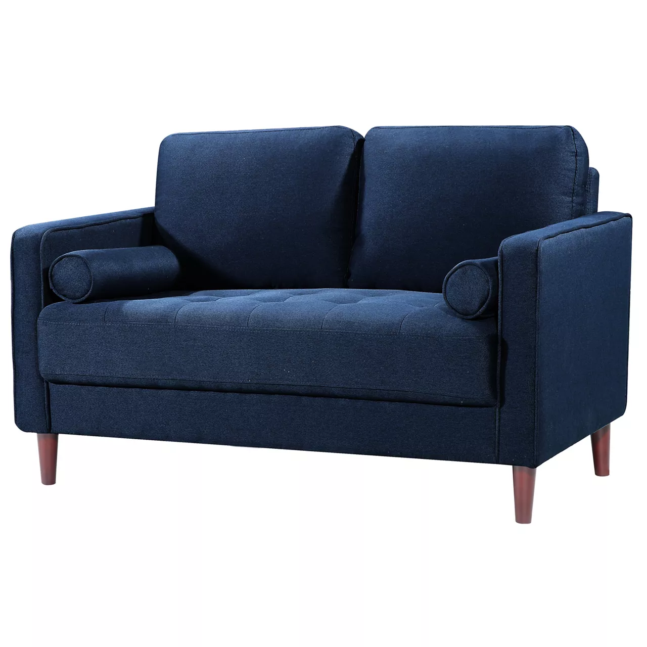 Lillith Navy Blue Mid-Century Loveseat - Image 2