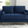 Lillith Navy Blue Mid-Century Loveseat