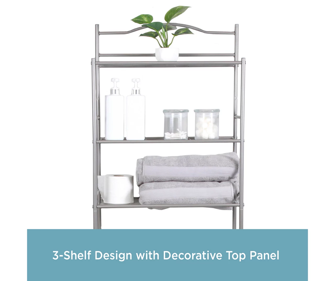 Polished Pewter Over-the-Toilet Space Saver - Image 3