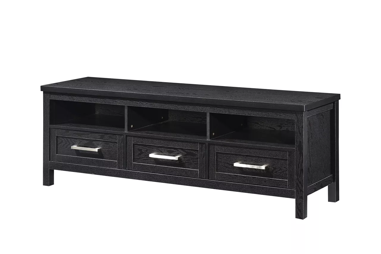Black 3-Drawer TV Stand