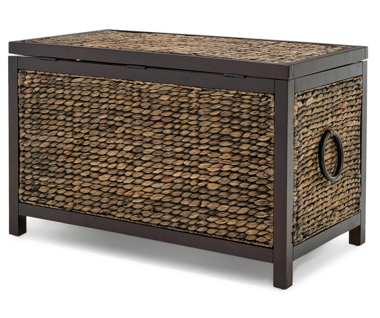 Rustic Black Wicker Storage Trunk - Image 15