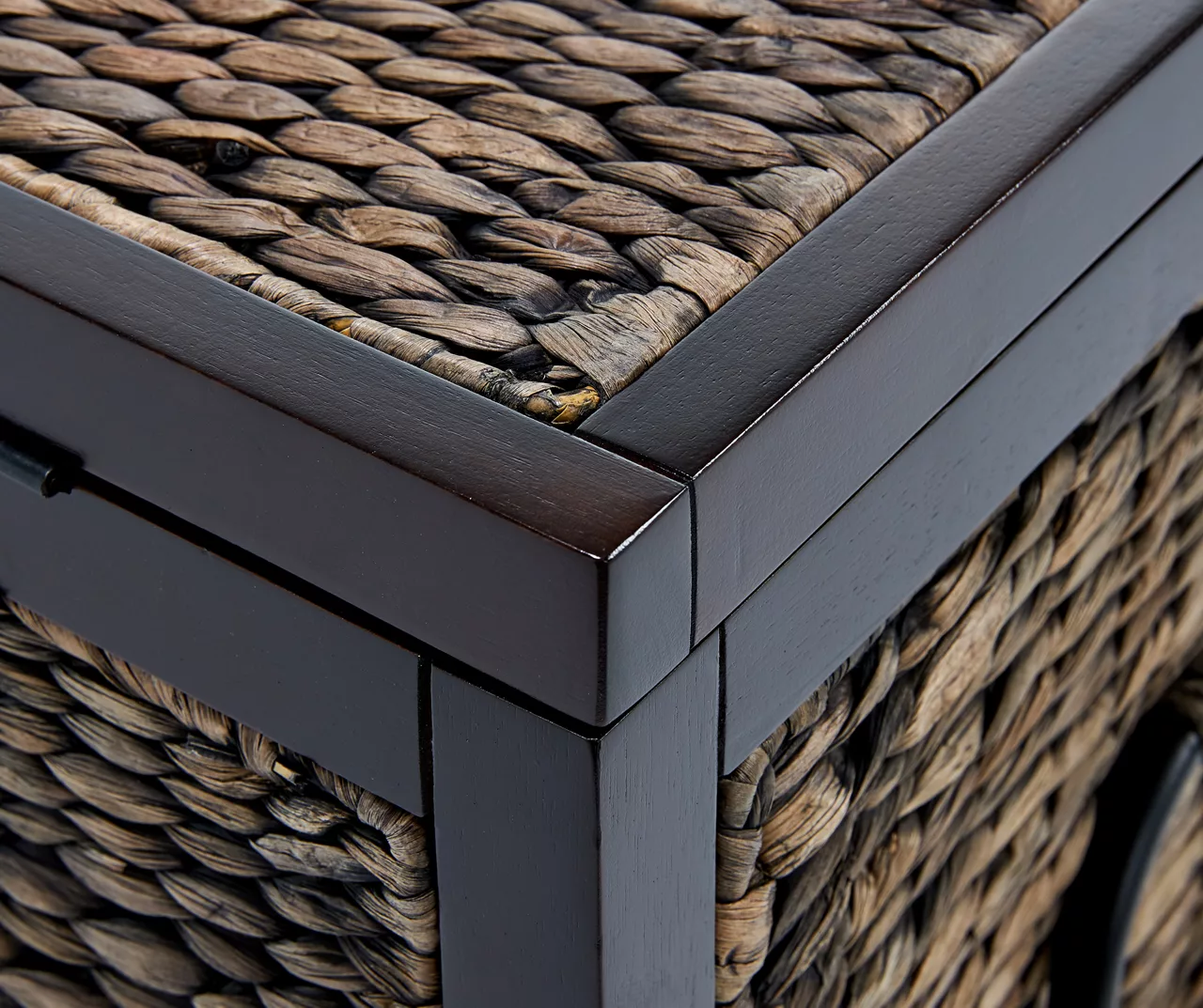 Rustic Black Wicker Storage Trunk - Image 6