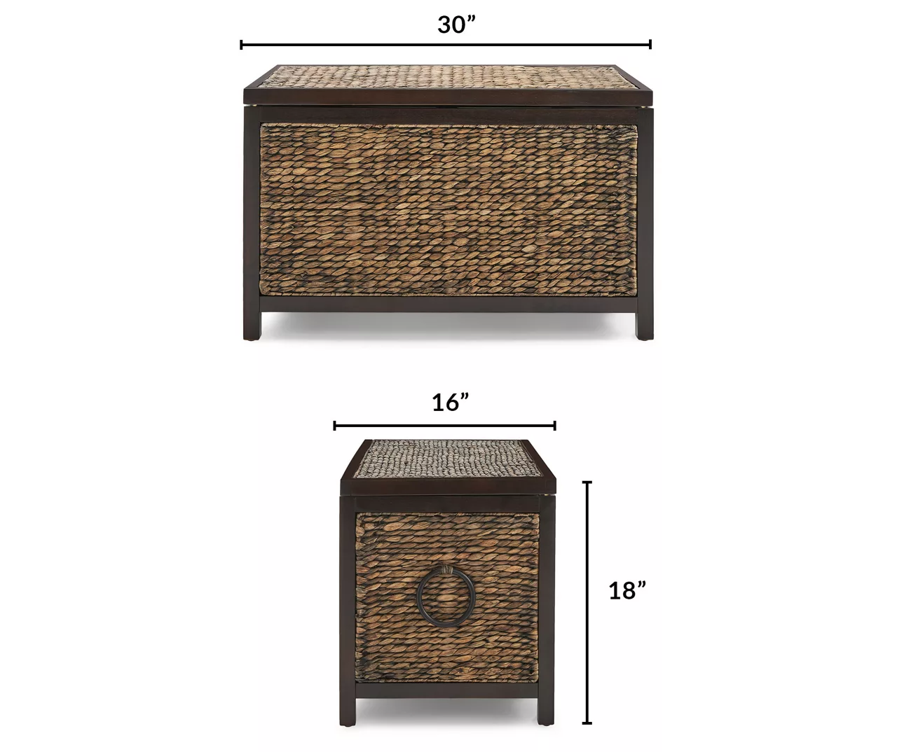 Rustic Black Wicker Storage Trunk - Image 12