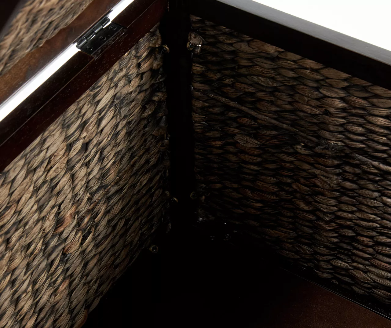 Rustic Black Wicker Storage Trunk - Image 9