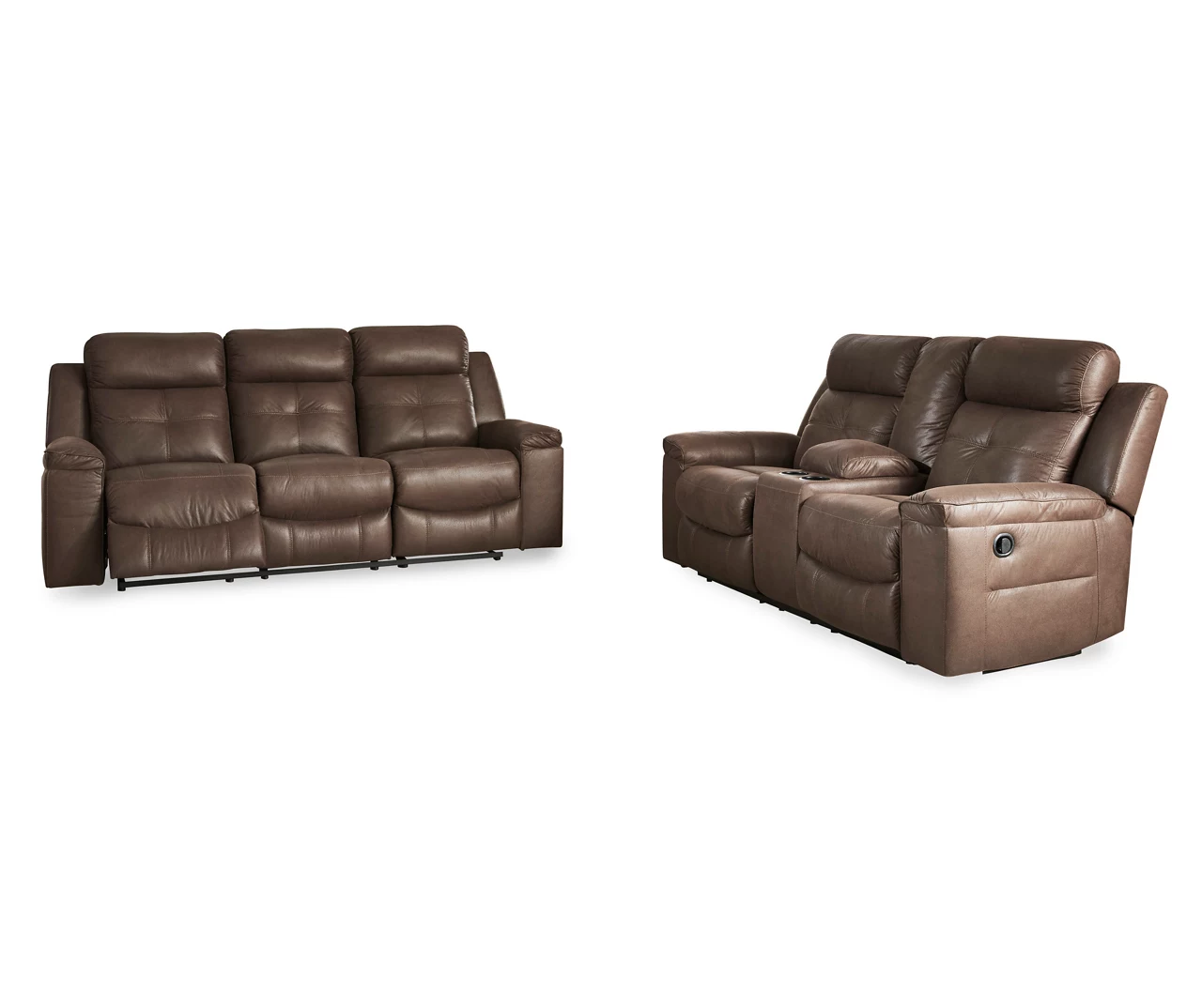 Jesolo Coffee Brown Reclining Console Loveseat - Image 2
