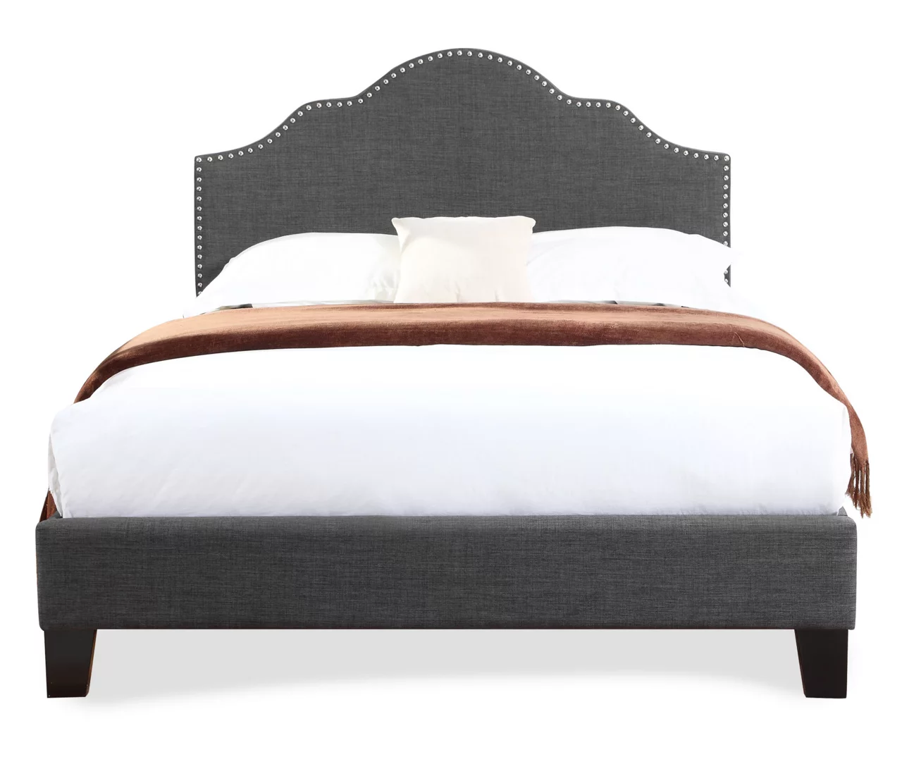 Lombard Charcoal Gray Full Upholstered Bed - Image 2