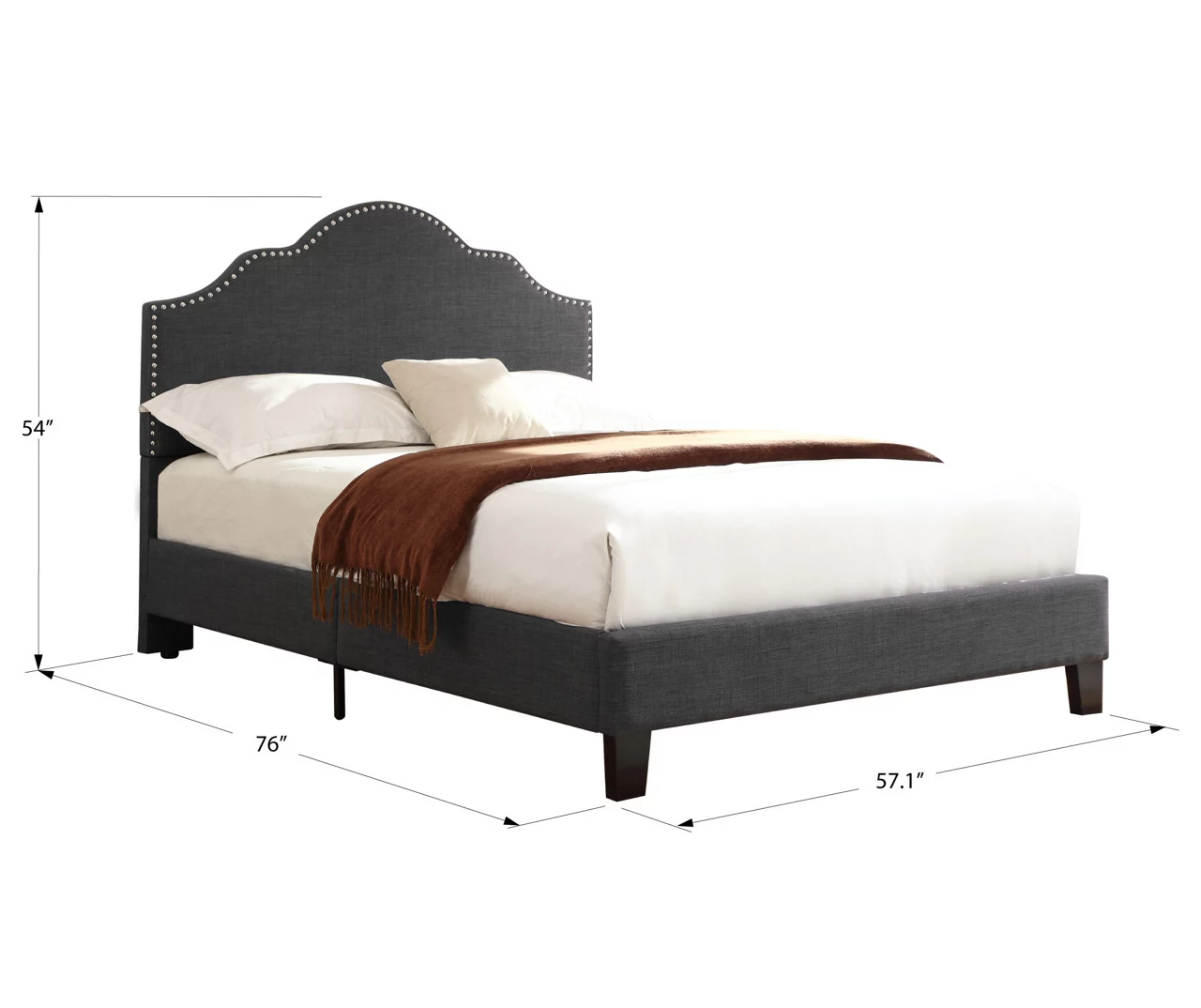 Lombard Charcoal Gray Full Upholstered Bed - Image 8