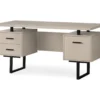 60" Taupe & Black Floating Desk