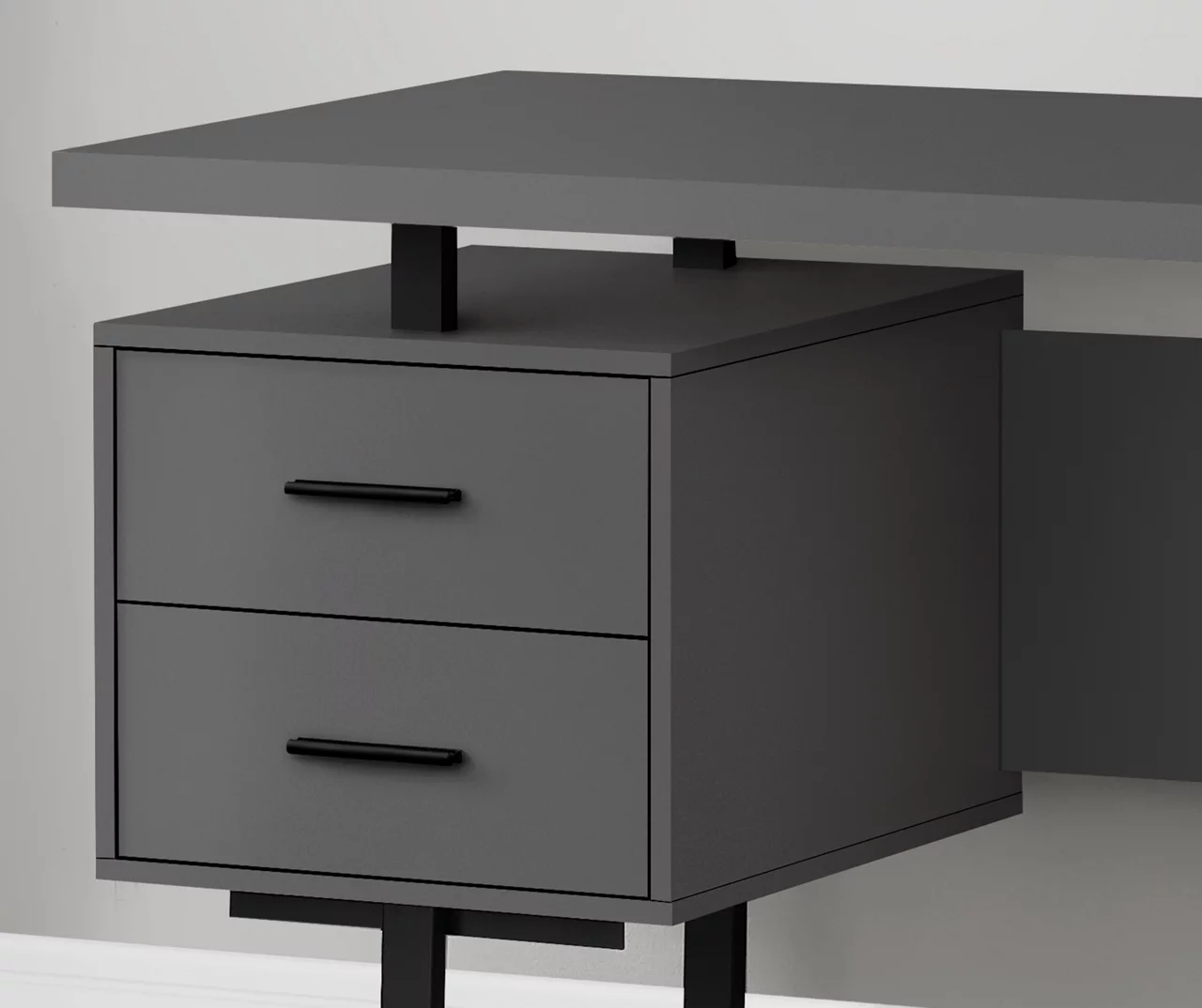 60" Gray & Black Floating Desk - Image 3