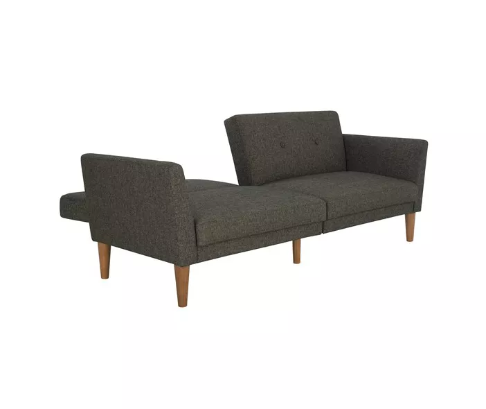 Regal Gray Linen Convertible Sleeper Futon - Image 5