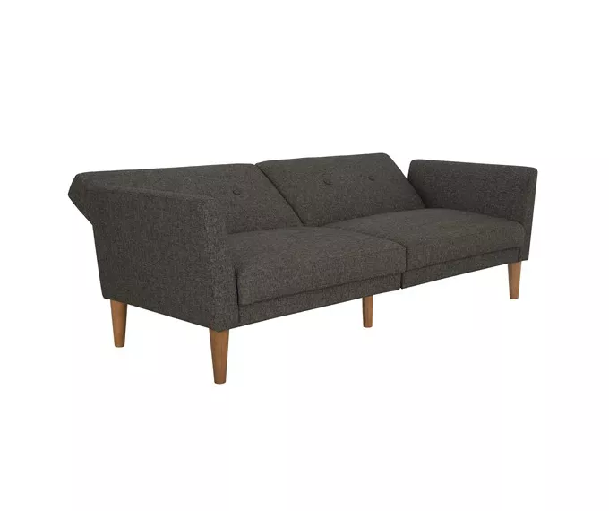 Regal Gray Linen Convertible Sleeper Futon - Image 6