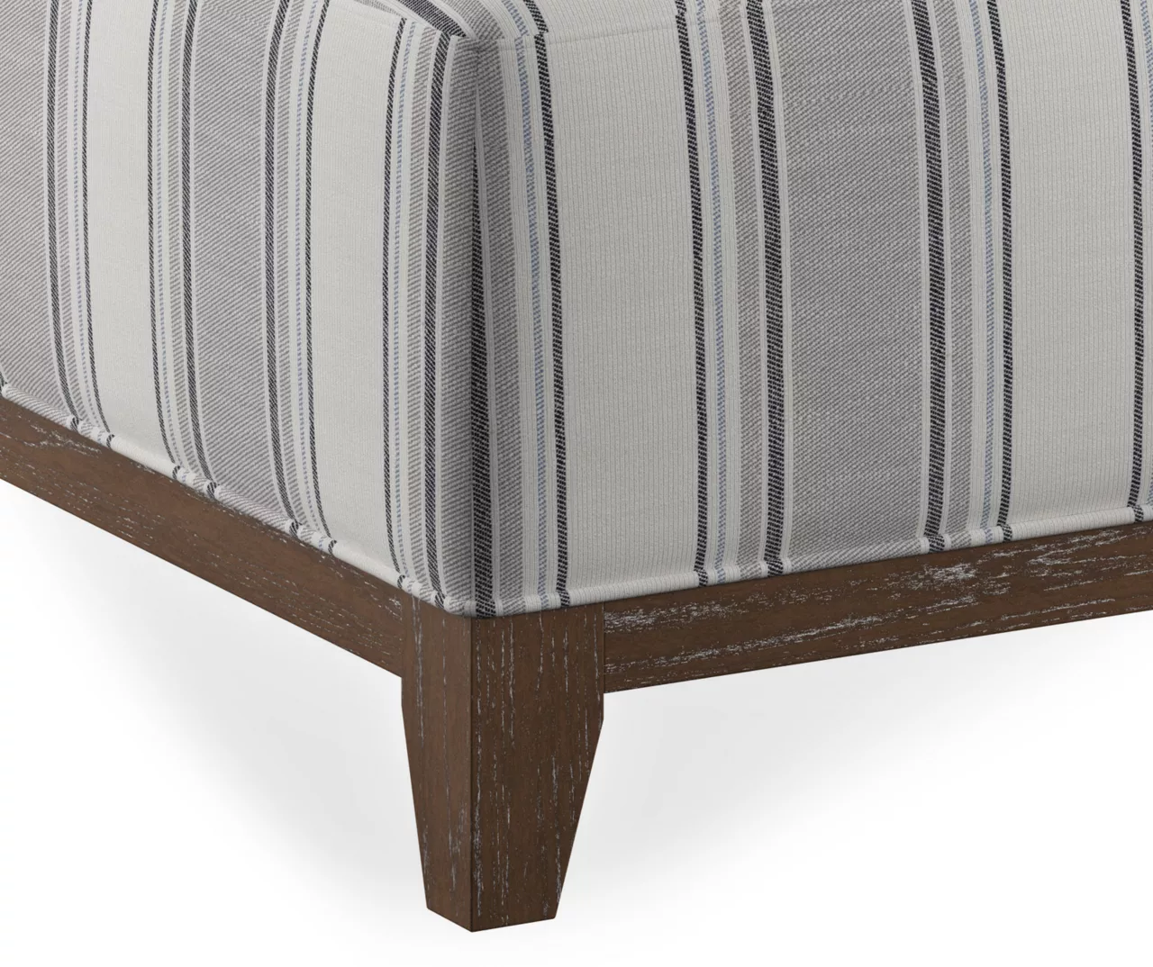 Stone Gray Square Wood Leg Ottoman - Image 5