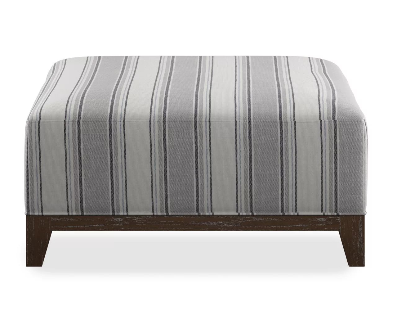 Stone Gray Square Wood Leg Ottoman - Image 4
