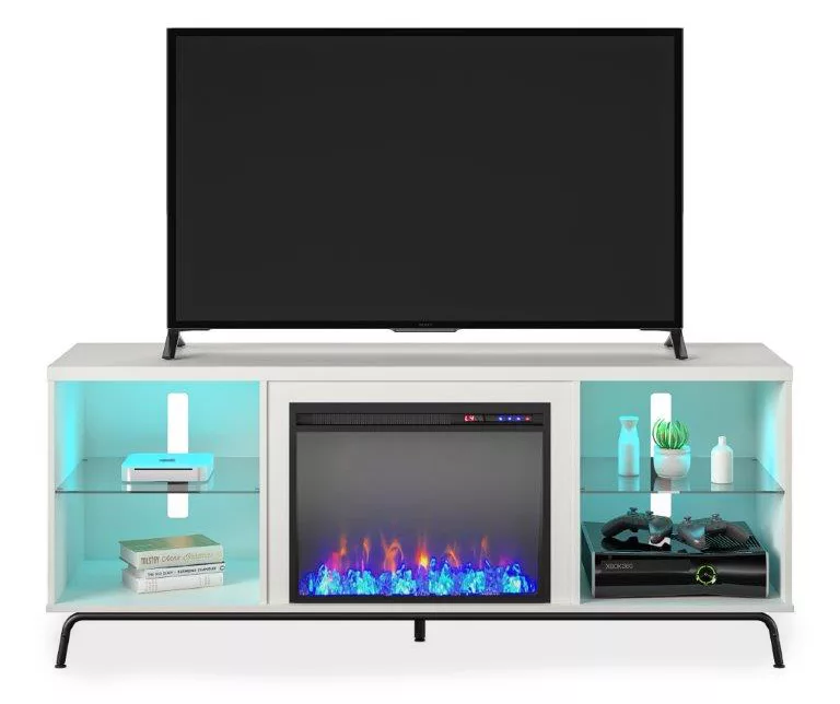Newland White Electric Fireplace Console - Image 2