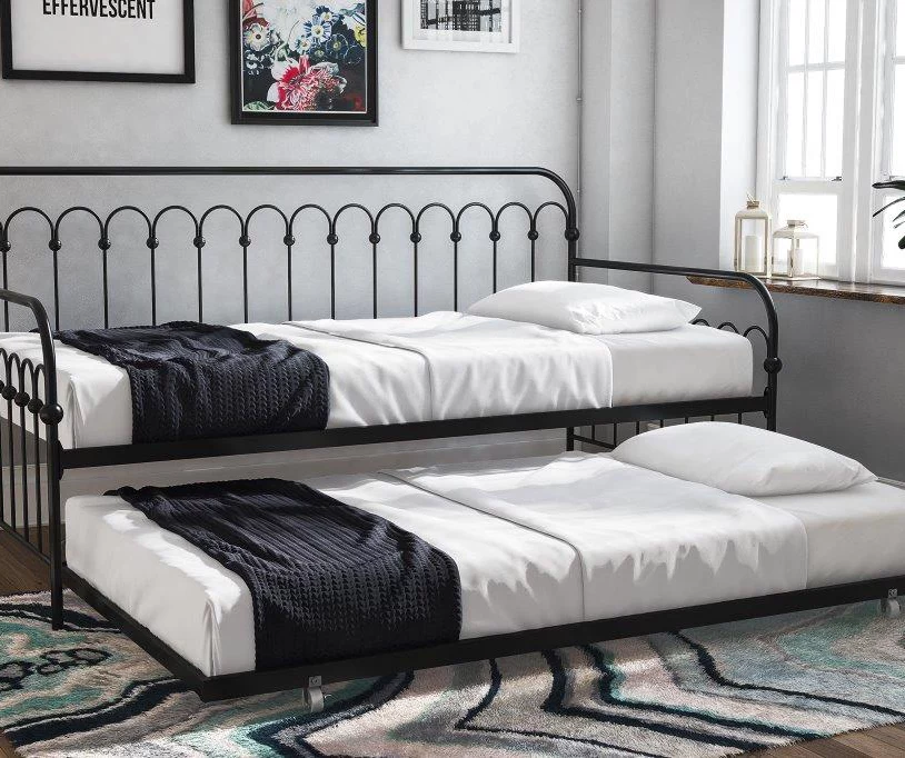 Bright Pop Black Metal Twin Daybed & Trundle - Image 2