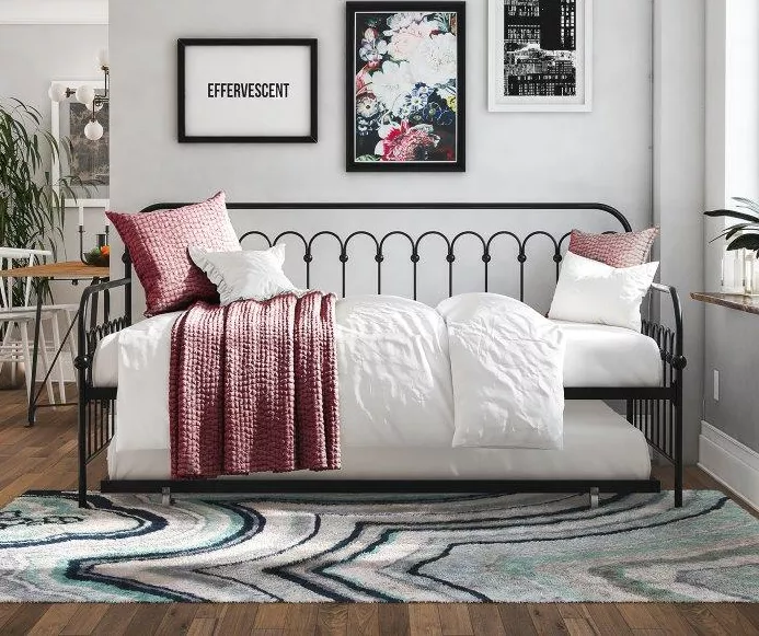 Bright Pop Black Metal Twin Daybed & Trundle - Image 3