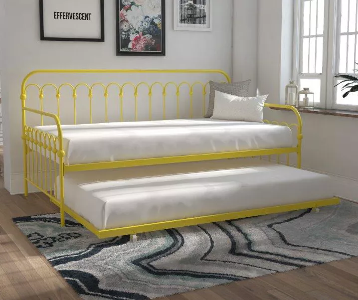 Bright Pop Yellow Metal Twin Daybed & Trundle - Image 2