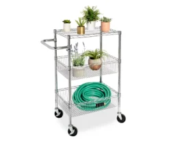 Chrome 3-Shelf Storage Cart