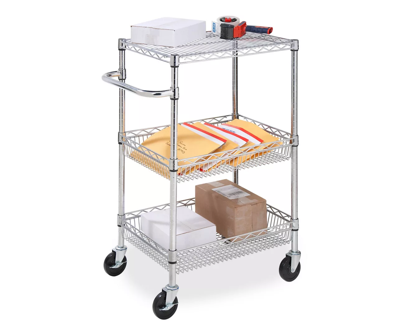 Chrome 3-Shelf Storage Cart - Image 8