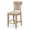 Ryder Gray Wash Upholstered Woven Rattan Counter Stool