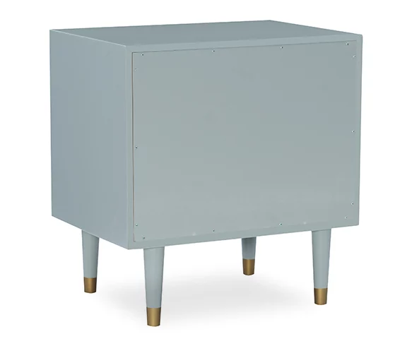 Urban Fresh Gray & Gold 2-Drawer Textured Geometric Nightstand - Image 5