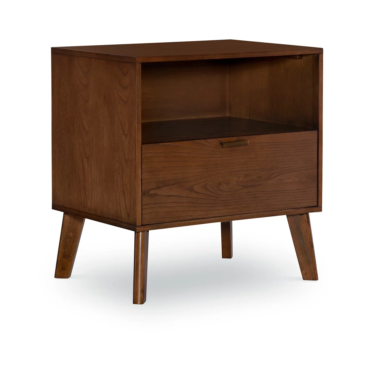 Shay Walnut 1-Drawer Wood Nightstand