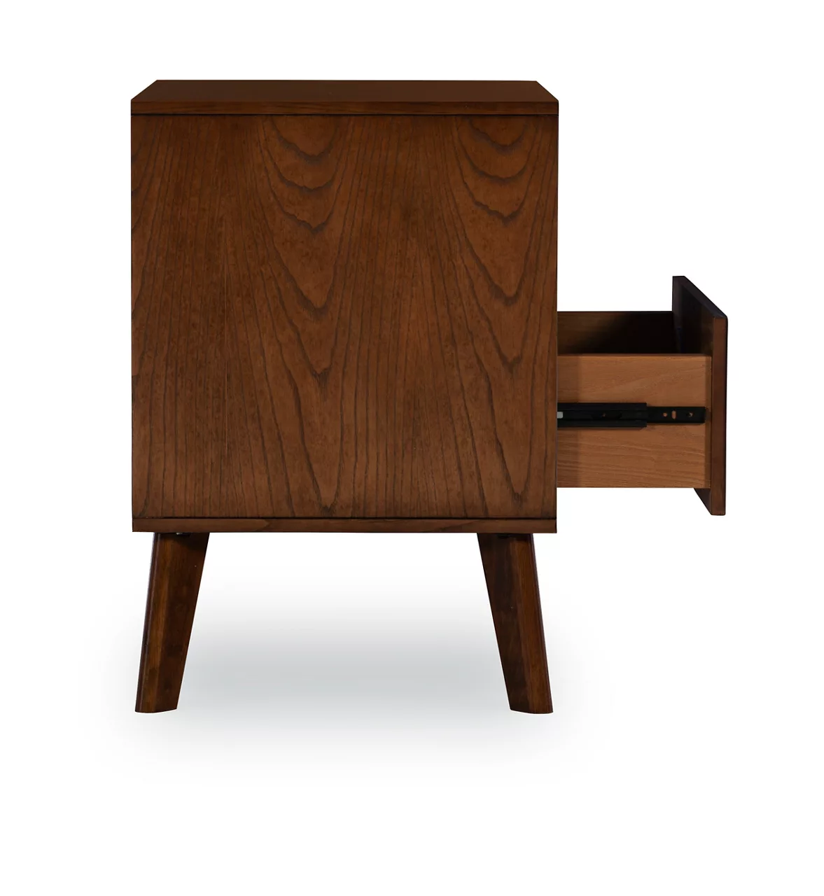 Shay Walnut 1-Drawer Wood Nightstand - Image 3