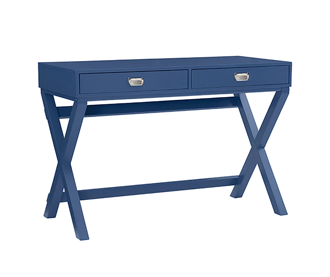 Kari Navy Blue 2-Drawer Campaign Desk