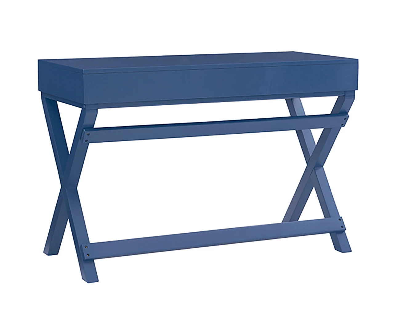 Kari Navy Blue 2-Drawer Campaign Desk - Image 4
