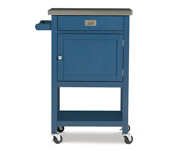 Reed Navy 1-Drawer Metal Rolling Apartment Cart - Image 3
