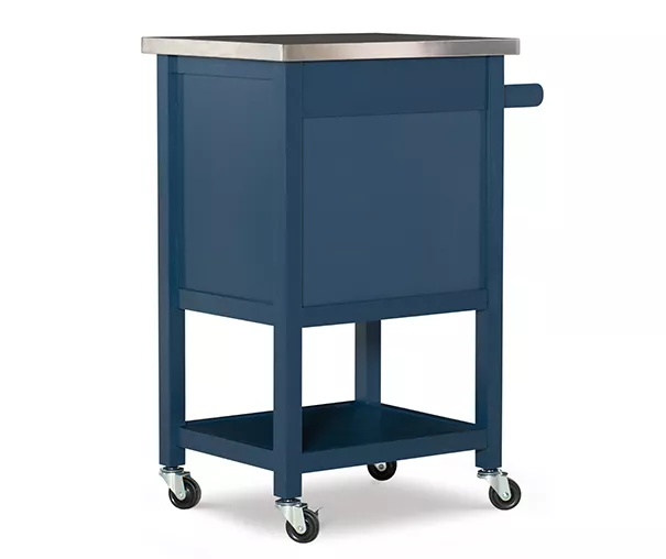 Reed Navy 1-Drawer Metal Rolling Apartment Cart - Image 4