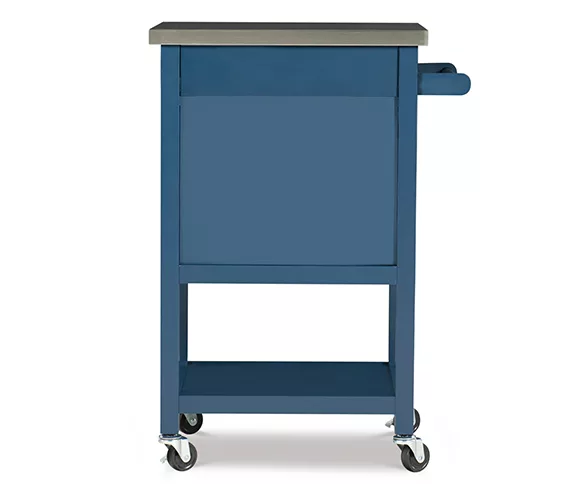 Reed Navy 1-Drawer Metal Rolling Apartment Cart - Image 5
