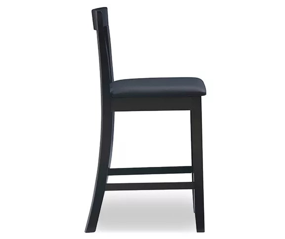 Kane Black Upholstered Vinyl Padded Craftsman Counter Stool - Image 5