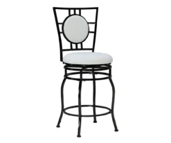 Newton White & Black Upholstered Faux Leather Adjustable Stool