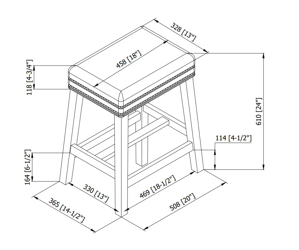 Baldwin White & Black Cow Print Nailhead Counter Stool - Image 5