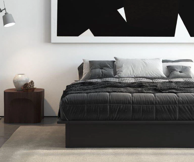 DHP Micah Black Faux Leather King Platform Bed - Image 3