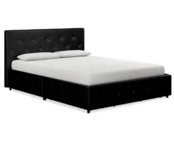 DHP Dana Faux Leather Upholstered Bed With Storage