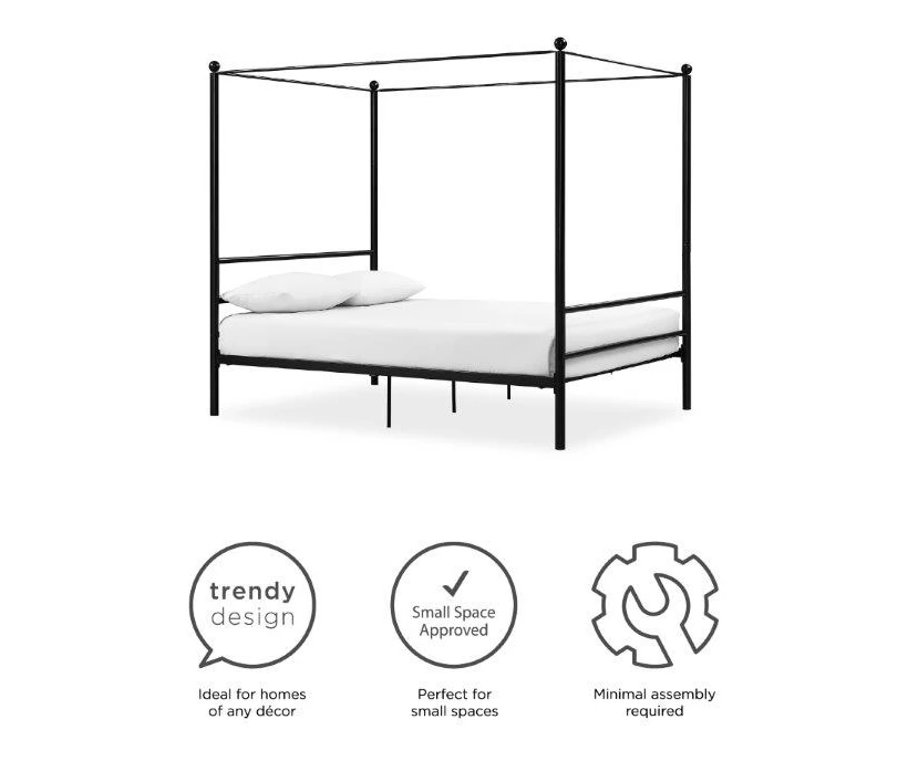 DHP Kate Black Metal Full Canopy Bed - Image 5