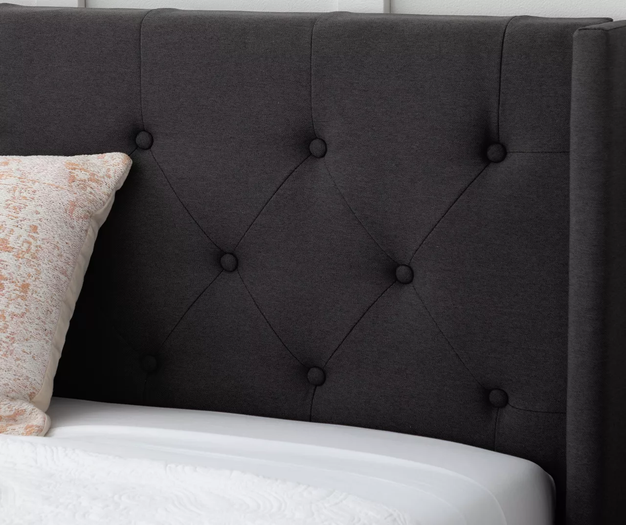 Isabelle Charcoal Upholstered Twin Wingback Bed - Image 4