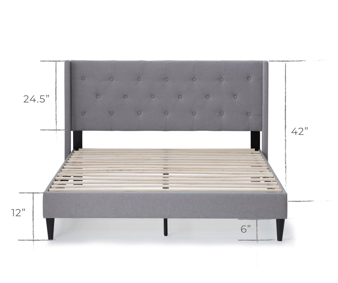 Isabelle Stone Upholstered Twin Wingback Bed - Image 3