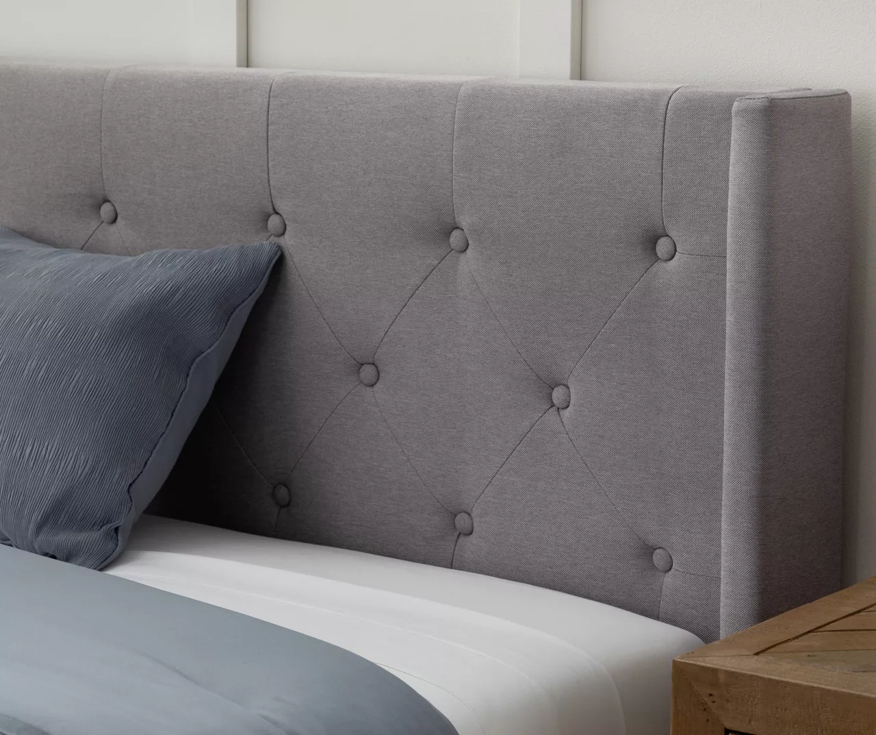 Isabelle Stone Upholstered Twin Wingback Bed - Image 4