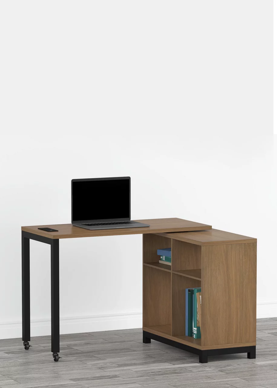 Seven Hills Acorn Metal & Melamine 4-Cube Pivot Desk With USB Charging - Image 4