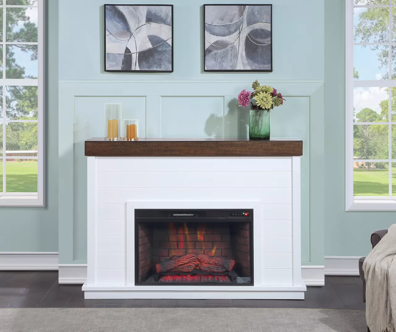 62" Grand Shiplap & Beam Electric Fireplace - Image 3