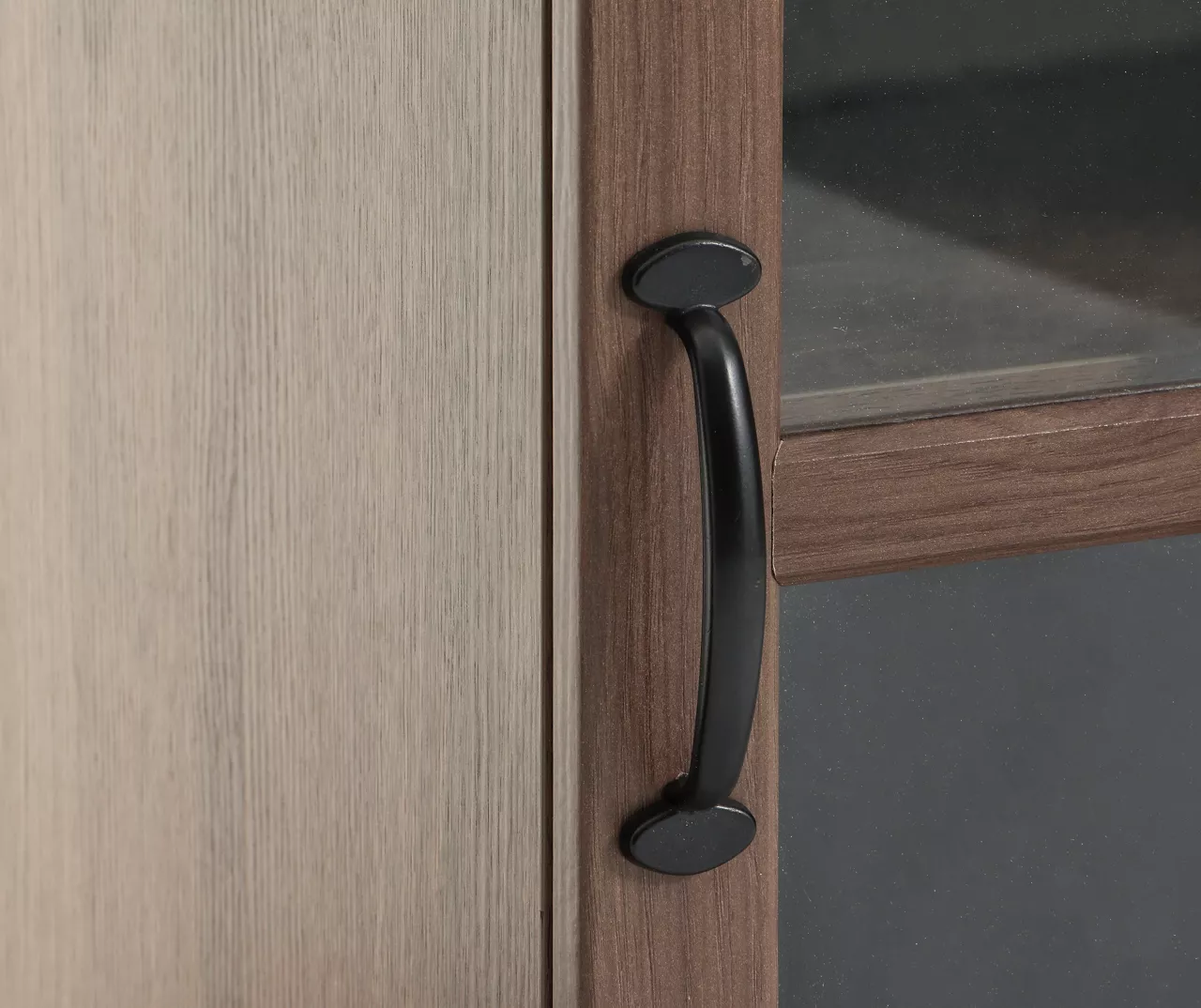 54" Walnut Glass Door Electric Fireplace Console - Image 3