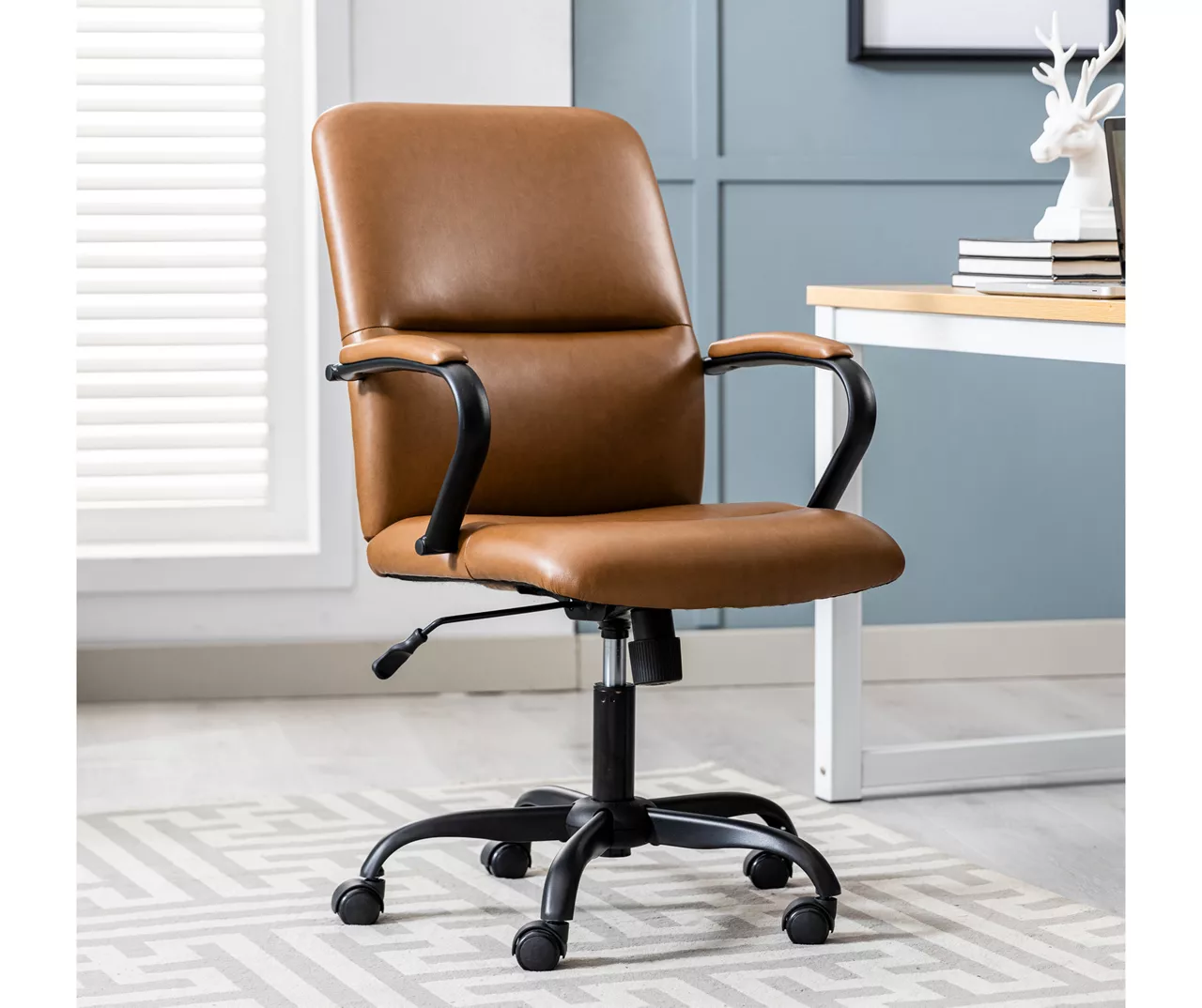 Camel Brown Vegan Leather Office Chair - Image 5