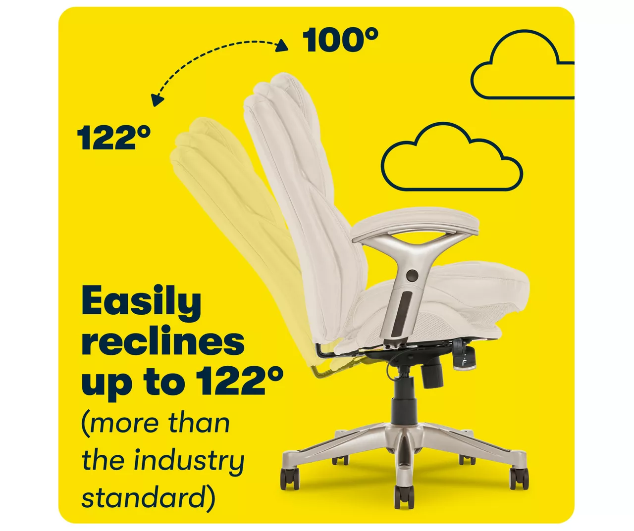 Claremont Ivory Bonded Leather Office Chair - Image 7